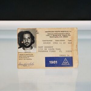 Vintage Travel Card American Youth Hostels Student Youth Card 1981 AYH